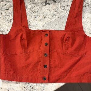 Araks burnt orange Button-Up Crop Top